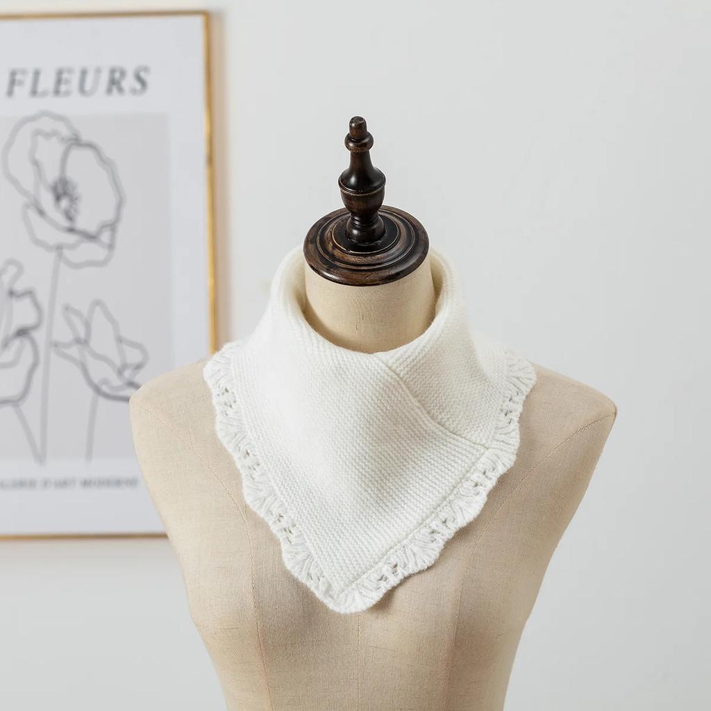 Thick Winter Warm Ring Scarf Women Solid Knitted Striped Collor Neckerchief Outdoor Ski Full Mask Woolen Yarn Bufanda Muffler