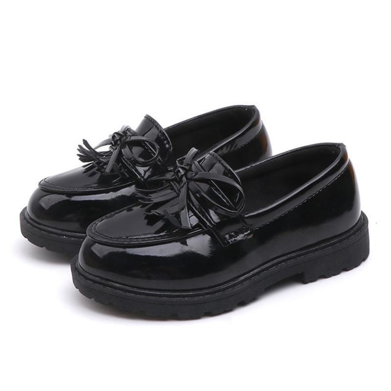 Girls' College Style Tassel Dance Shoes - British Style Leather Performance Footwear