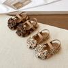 Summer Girls Leopard Print Bow Sandals Closed Toe Soft Sole Non-slip Toddler Princess Shoes