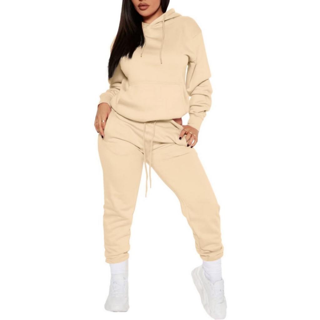 Fashionable Women's Casual Sweatshirt Hooded Sports Suit