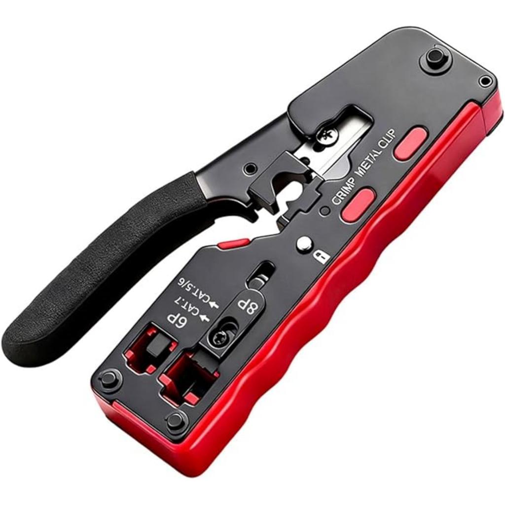 RJ45 Crimp Tool Pass Through Cat6 Crimping For Cat5 Cat5e Cat6 8P6P Connector Ethernet Crimper Ethernet Crimper