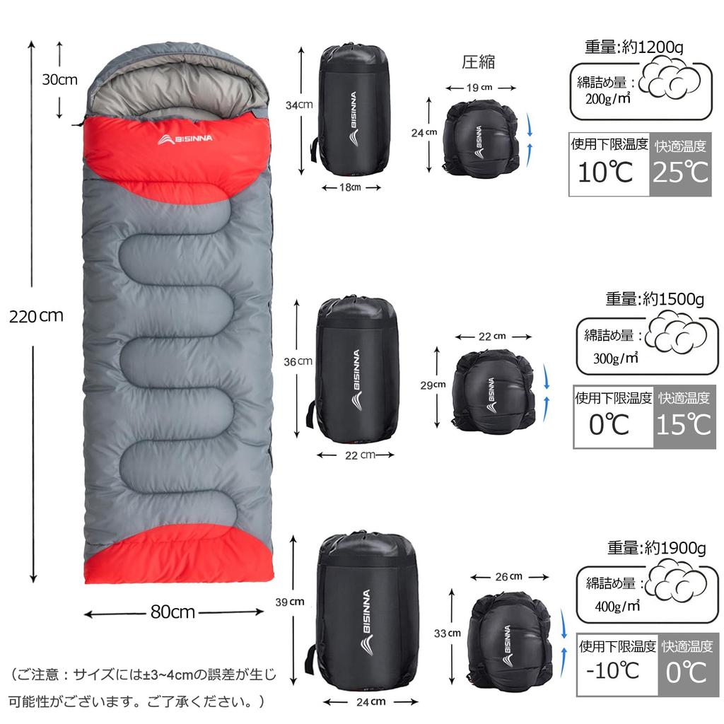 BISINNA Sleeping Bag for Spring and 210T Sleeping Sleeping In the Storage Bag Comfortable Temperature Autumn, Outdoor, Envelope-type, Lightweight,