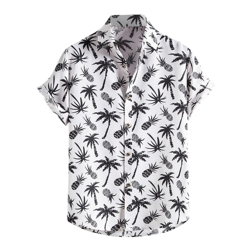 Jarní a letní pánská plážová košile Havajská květinová košile s krátkým rukávem