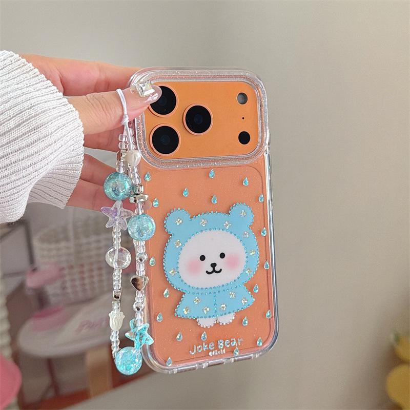 Adorable Bear Blue Raincoat iPhone 17/16 Pro Max/15/14 Case – New Style for Women