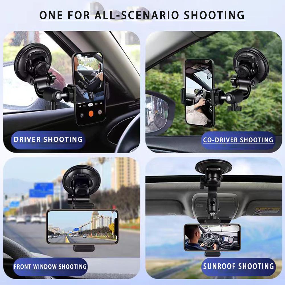9CM Car Suction Cup Phone Holder, Suction Cup Camera Car Mount for GoPro Hero 13 12 Insta360 DJI Osmo Action 5 Pro 4 Accessories