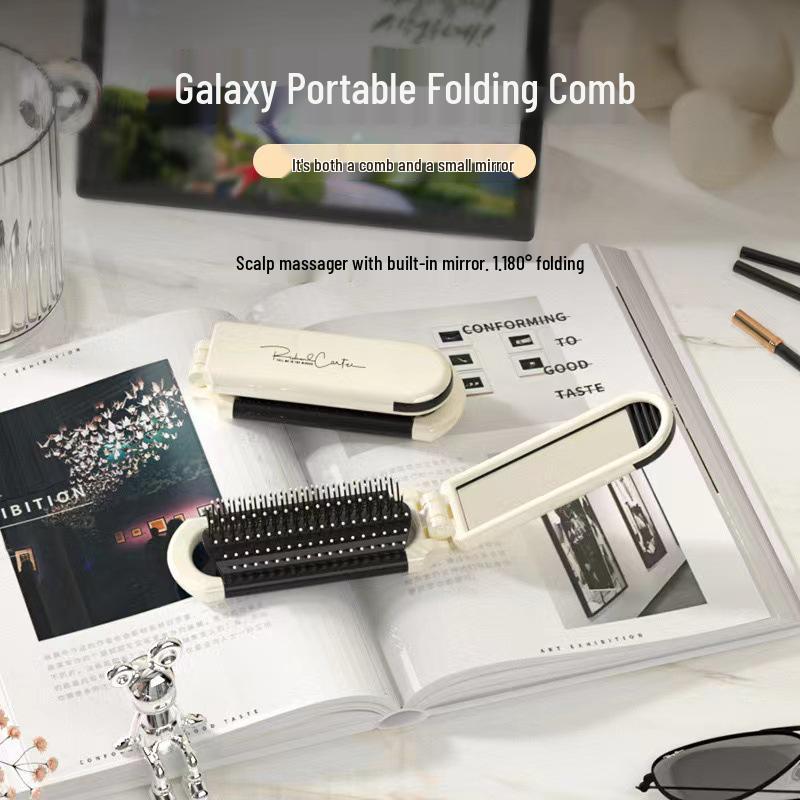 Women's Folding Air Cushion Massage Comb with Mirror