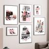 Mode Mädchen Paris Parfüm Heels Lippenstift Make-Up Kunst Leinwand Malerei Nordic Poster Und Drucke Wand Bilder Wohnzimmer Dekor Kein rahmen