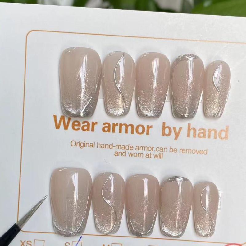 Magic Eye Cat Mirror Powder Manicure Whiter Nail Light Therapy Handmade Nail