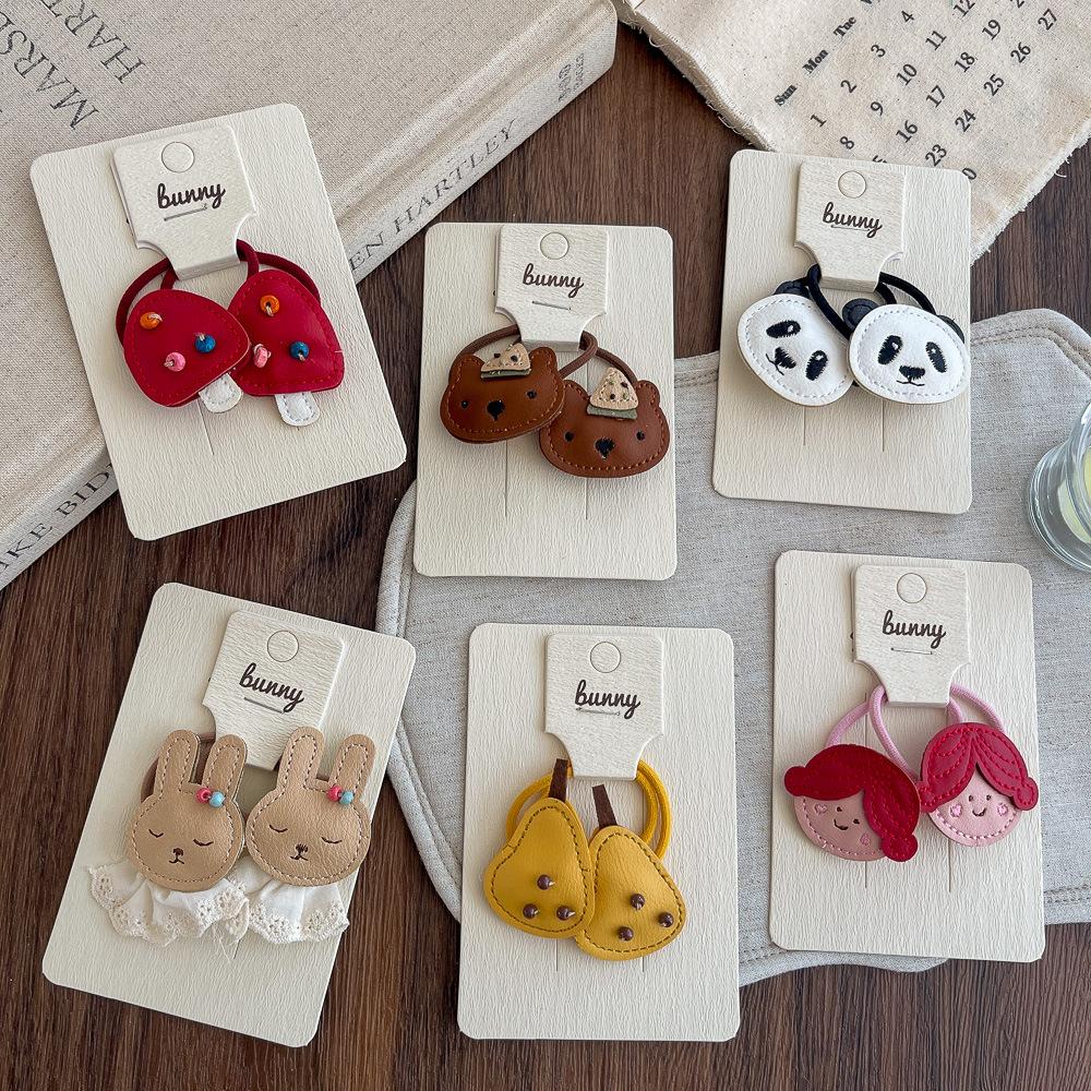 Children's Rabbit Mushroom Cartoon Hair Band Tie Rubber Band Ponytail Hair Rope Headwear Girls Kids Hair Accessories