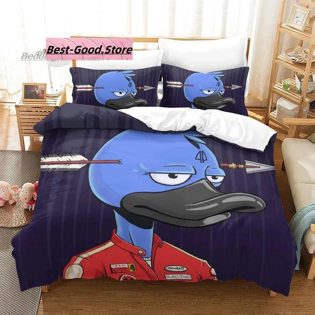 3D Anime Bettlaken-Set Quackity Duck Gedruckter Bettbezug Kissenbezug Bettwäsche-Set Bettwäsche Laken Steppdeckenbezug Doppel Queen King Größe