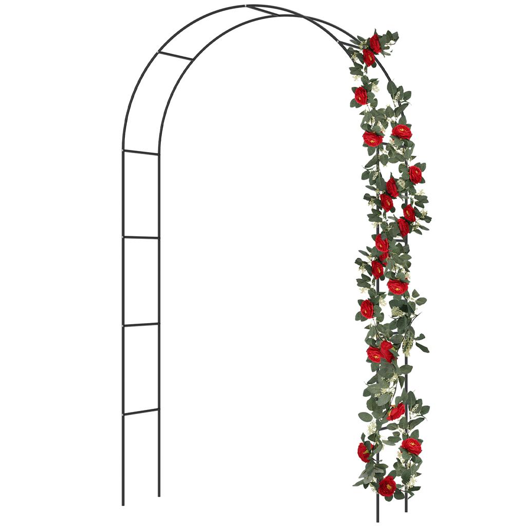 240cm Wedding Arche Metal Garden Arch Trellis Stand Climbing Plant Sturdy DIY Frame for Wedding Birthday Party Decoration New