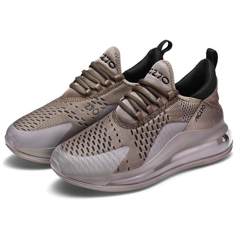 

2025 весна и осень новые модные мужские туфли летающие тканые ПУ на воздушной подушке большого размера модные повседневные спортивные туфли кроссовки 39 хаки