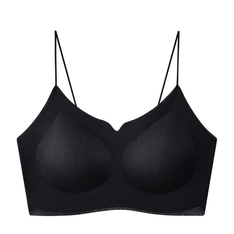 Summer Seamless Bra Women's Thin Underwear Women's Sexy Suspender Beautiful Back Chest Wrapped Fixed Cup Bra