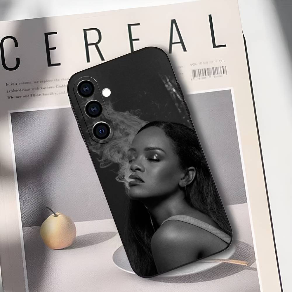 

Singer R-Rihanna Phone Case For Samsung Galaxy A73,A72,A71,A70,A53,A52,A51,Soft Silicone Black Cover Samsung a71 4g