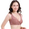 European and American plus-size front-opening button tank top, sexy lace wireless bra, push-up seamless women's lingerie