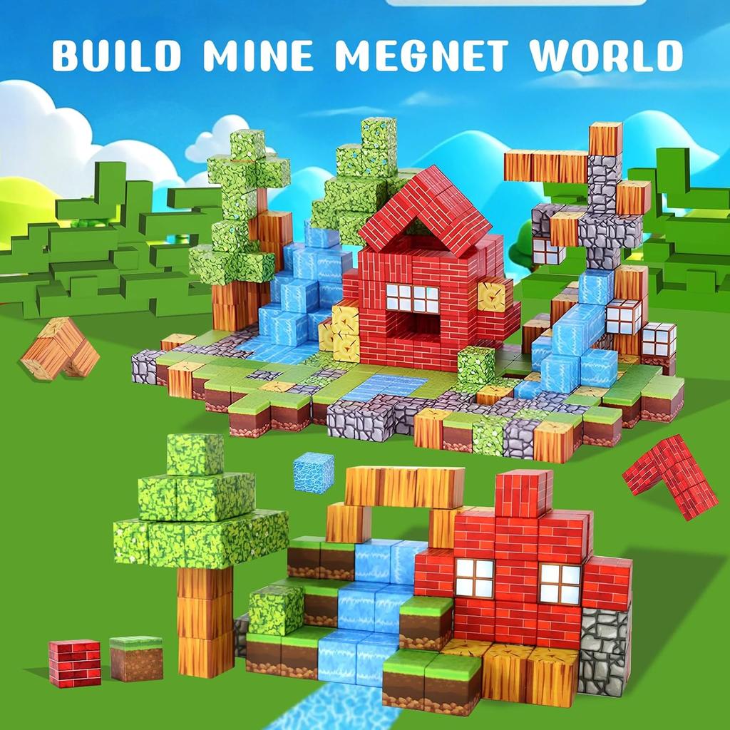 Magnetic Blocks, 100 PCS Magnetic Magic Forest Set for Boys & Girls Toys, STEM Sensory Toys for Kids Ages 3-5, 4-8, 8-12 Christmas Birthday Gifts