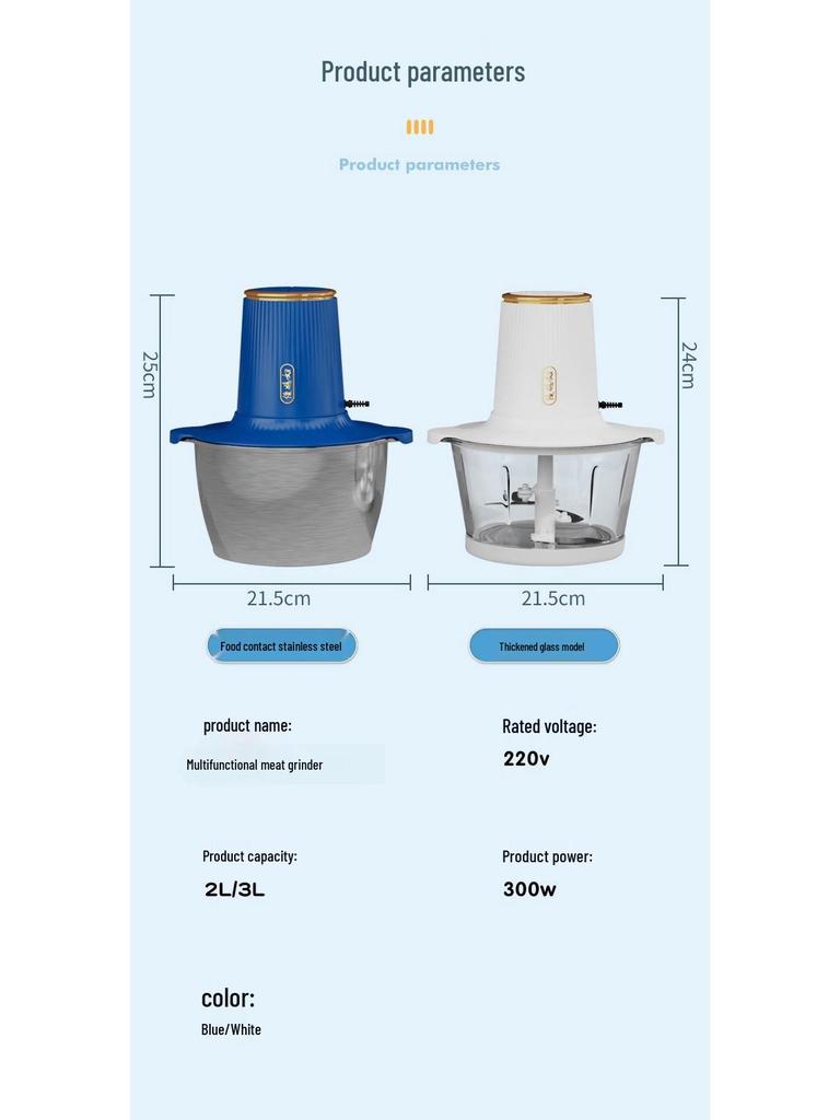 Versatile Electric Meat and Vegetable Grinder for Mincing, Filling, and Chopping Tasks