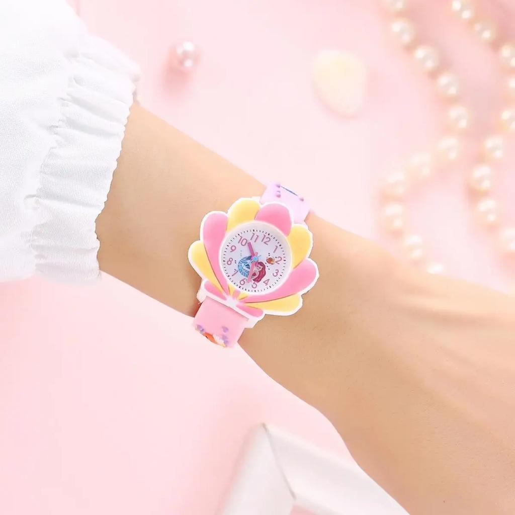 2025 New Sunflower Cloud Printed Silicone Band Children's Watch Girl Cute Cartoon Quartz Watch Kids Watches Boys Girl Watche