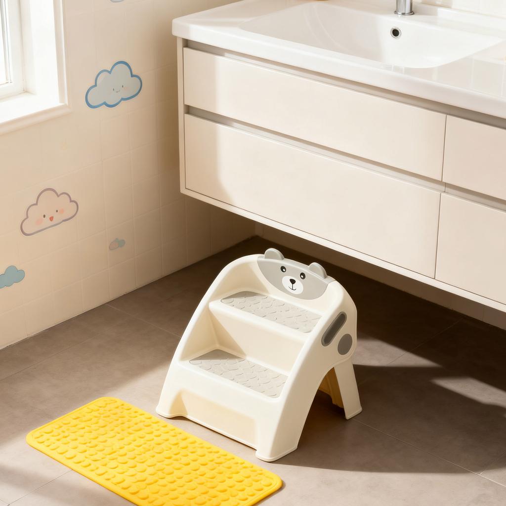 Toddler Bathroom Sink And Toilet Training Stool, Non-, And Tipping-proof A-frame, Assembles In 10 Seconds, Two Steps, Wide Footrest.