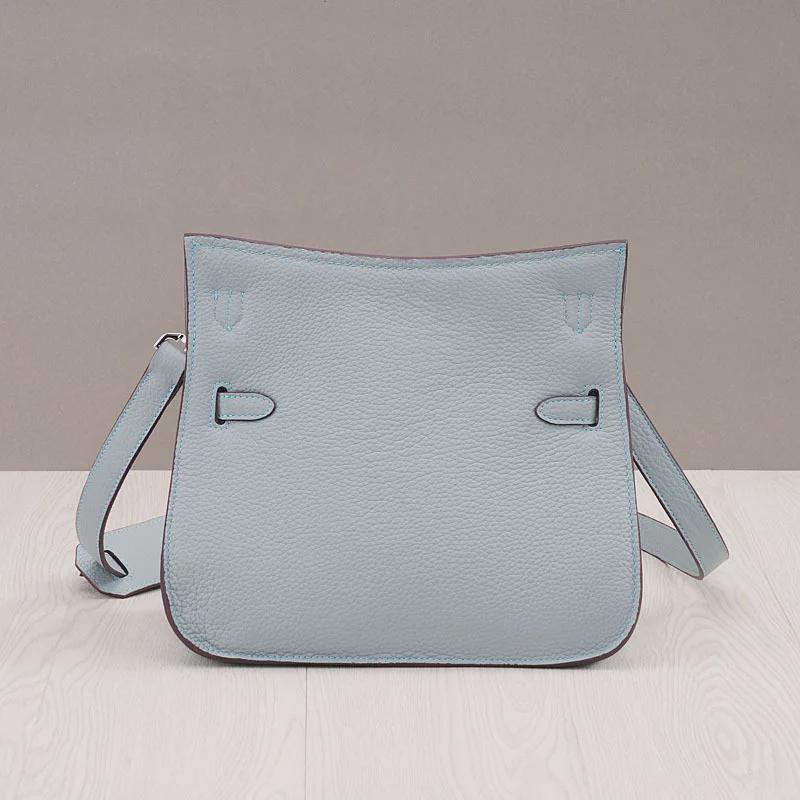 Leder Platinum Lock Tasche - Rindsleder mit Lychee-Narbenmuster Schulter- & Messenger-Stil