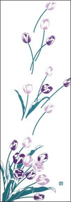 Dyeing Anbo Tenugui Tulip Authentic Dyed Cotton Tokuoka Made In Japan 35cm X 100cm "Spring Violet" 100%
