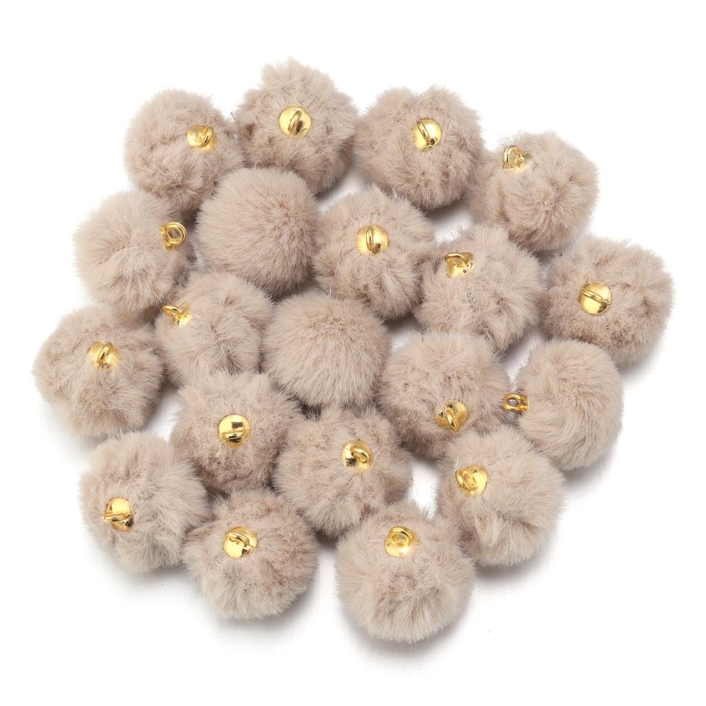 20pcs Plush Fur Covered Ball Beads Charms Imitation Rabbit Fur Pompom Pendant For Jewelry Making DIY Necklace Bracelets Earrings