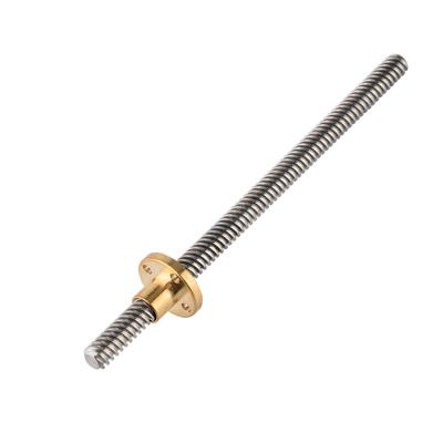 T8 8mm Vis Mère Trapézoïdale en Acier Inoxydable & Écrou en Laiton pour Imprimante 3D 150mm