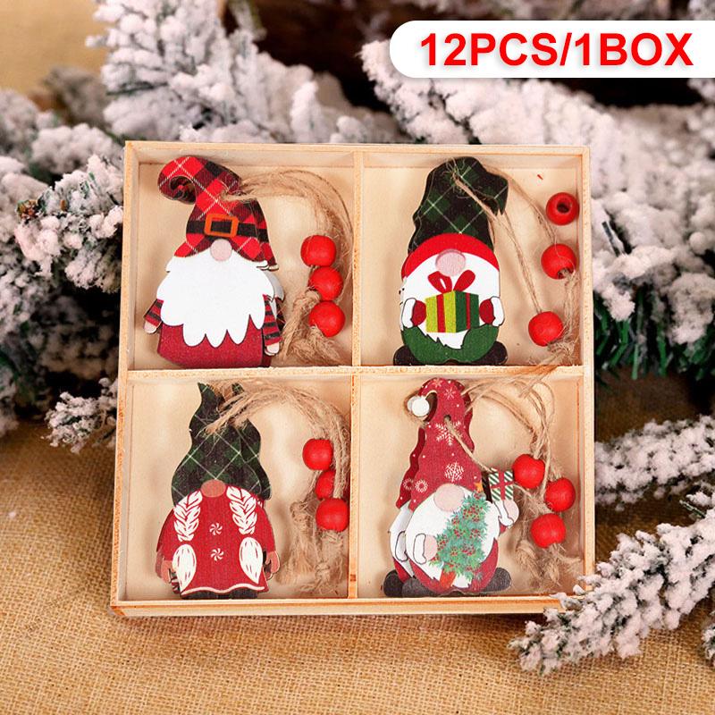 Wooden Christmas Pendant Merry Christmas Decoration for Home 2025 Navidad Xmas Tree Hanging Ornaments Kids Gifts New Year 2025