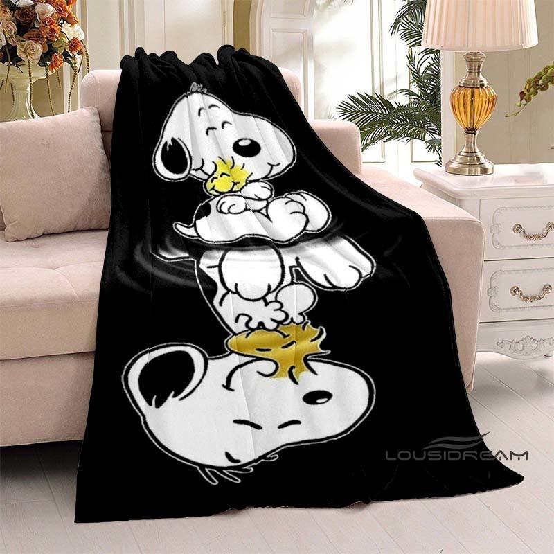 3D-Printed Classic Comic Theme Snoopy Fluffy Blanket Home Decor Collection: Sofa Throws & Shawls, Camping Blankets