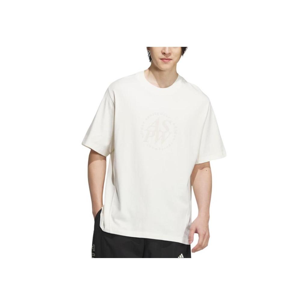 Adidas St Graphic T-Shirt With Letter Print And Drop-Shoulder Sleeves Men Han-Jade-White JI6257