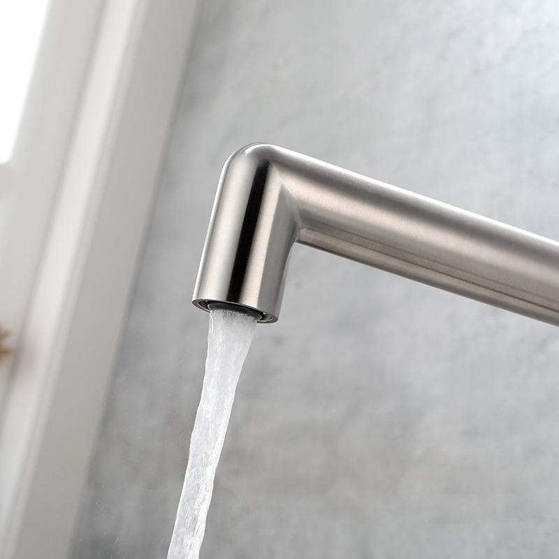 Brushed Gold 304 Stainless Steel Creative Kitchen Sink Faucet 180 Degree Rotating Sink Deck Mixer Kitchen Washing Faucets