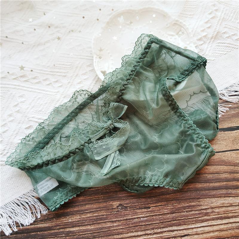 Süße Sexy Slips Niedlich Mesh Spitze Schleife Verführung Niedrige Taille Höschen Frauen Unterwäsche