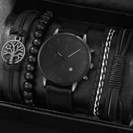 Men's 3-Piece Business Gift Set: Watch, Bracelet, and Necklace for Holidays or Birthdays