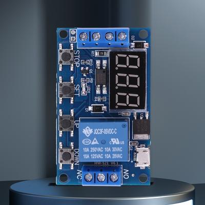 1 Channel Delay Cycle Timing Circuit Switch 4 Button Digital Tube Timer Control Relay with LED Display Electronic Components