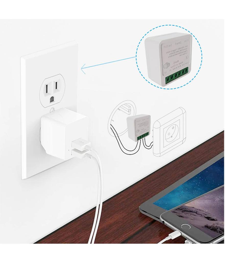Mini DIY Smart Switch Tuya WiFi Light Switches Module Need Neutral Wire 2 Ways Timer Wireless Breaker Work for Alexa Google Home