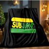Subway Flannel Blanket, Use for Birthday/Holiday Gift, Soft Blanket for Sofa/Bed/Camping/Office/Tourism Use,All Seasons