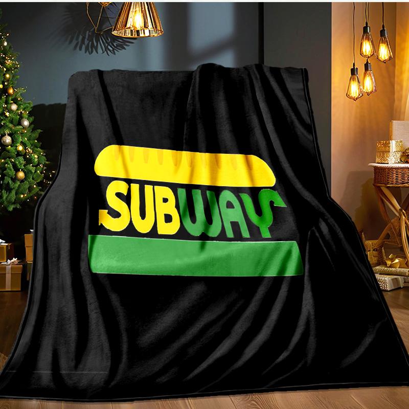 Subway Flannel Blanket, Use for Birthday/Holiday Gift, Soft Blanket for Sofa/Bed/Camping/Office/Tourism Use,All Seasons