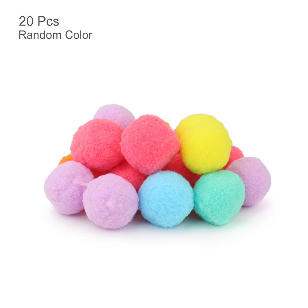 20pcs Plush Ball Cat Toy Interactive Play Kitten Pet Toy Accessories Color Random