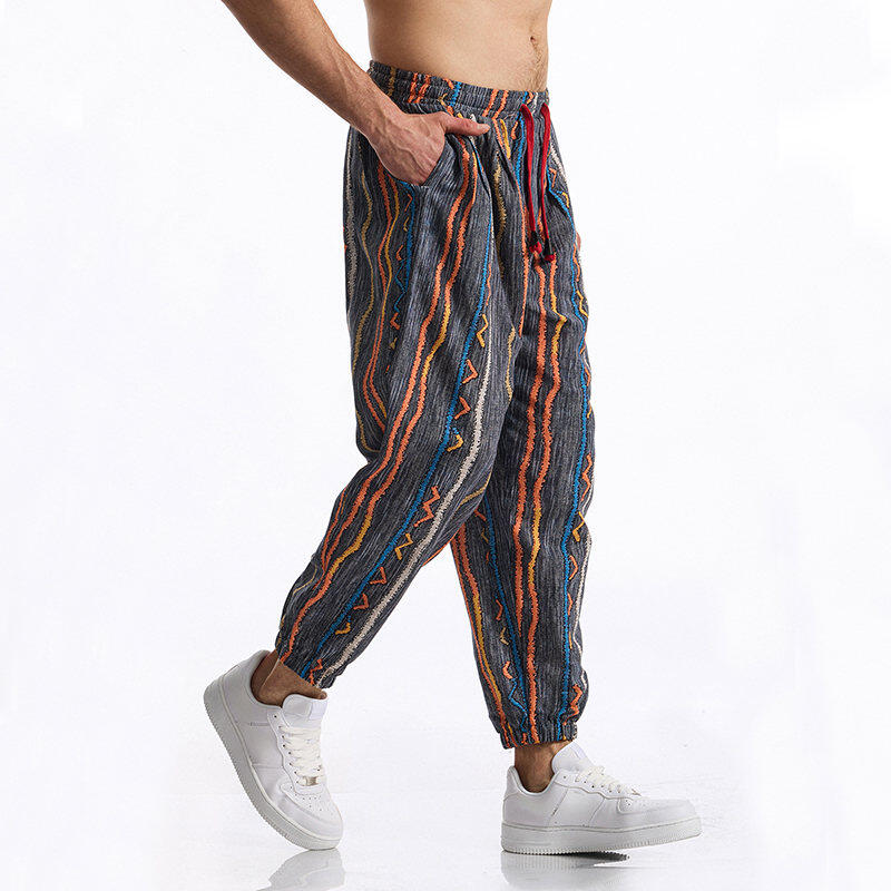 Pantaloni Casual da Uomo Estate Autunno Pantaloni con Stampa Farfalle Vestibilità Larga Vita Elastica con Coulisse Alla Moda e Comodi