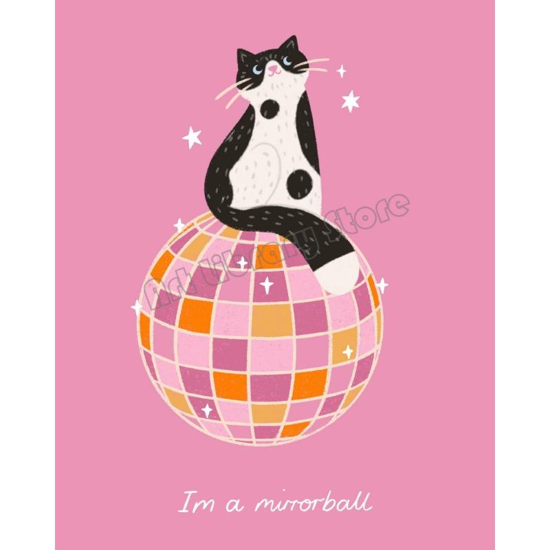 Süße Katzen The Eras Pfote Unsichtbarer Faden/Karma Ist Eine Katze Liedtext Illustration Poster Leinwandbild Wandkunst Bilder Heimdeko