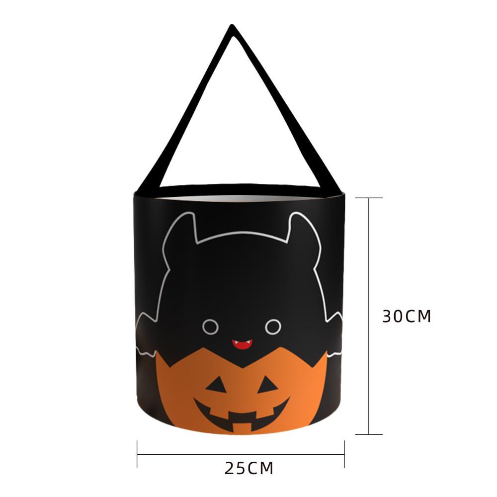 Halloween Pumpkin Bag With Cartoon Design For Trick Or Treat Candy Collecting