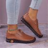 Damen Handgemachte Flache Schuhe mit Weicher Sohle, Bequeme Slip-On Schuhe, Übergrößen Frühling Sommer Schuhwerk
