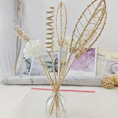 12 Stück Lotus Serie Blume Rattanstäbchen Feuerlose Düfte Schilf Diffusor Stäbchen DIY Ornamente Heimdeko