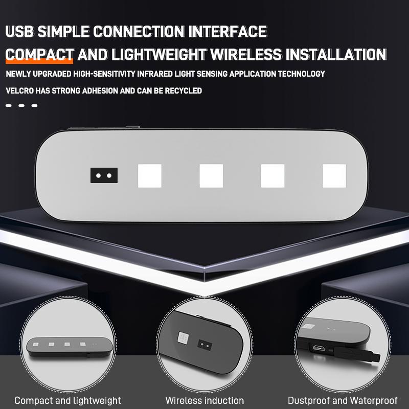 Led Welcome Light Car Door Light USB Rechargeable Wireless Induction Night Light Auto Door Emergency Lighting Signal Lamp