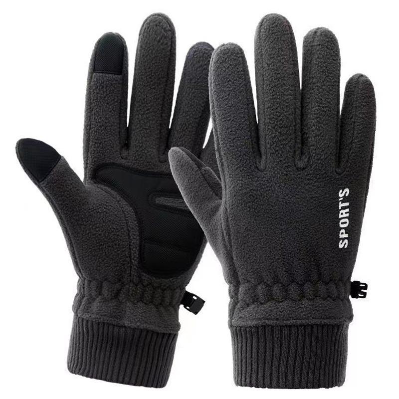 Winter Warm Gloves for Men and Women Windproof and Cold-proof Velvet Outdoor Sports Cycling Non-slip Electric Driving Gloves