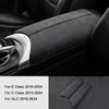 Wildleder Auto Armlehnenbox Panel Deckel Schale Abdeckung Zubehör für Mercedes Benz C E-Klasse GLC W205 W206 W212 W213 X253 X254 2015-2024