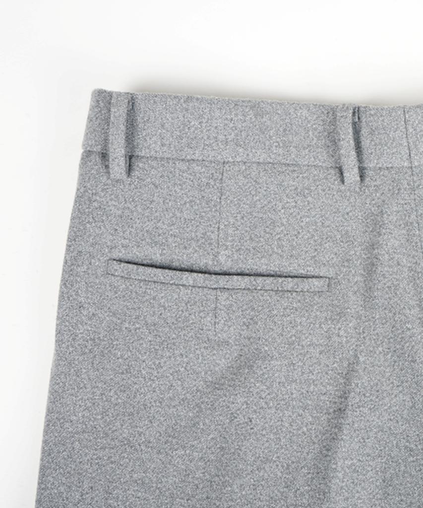 BIRBANTE [Birbante] Melange Double-Pleat Set-Up Slacks - Light Gray