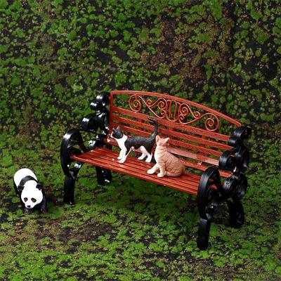 1:6 Puppenhaus Miniatur Parkbank Liegestuhl Lounge Sessel Mini Doppelsessel Modell Gartendeko Spielzeug Puppenhaus Zubehör