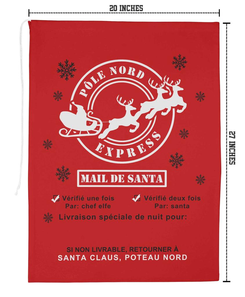 Printtoo 2 Pcs Santa Gift Sack for Kids Presents Xmas Bag Christmas Sack Personalized Bags Large 27x20 Inch