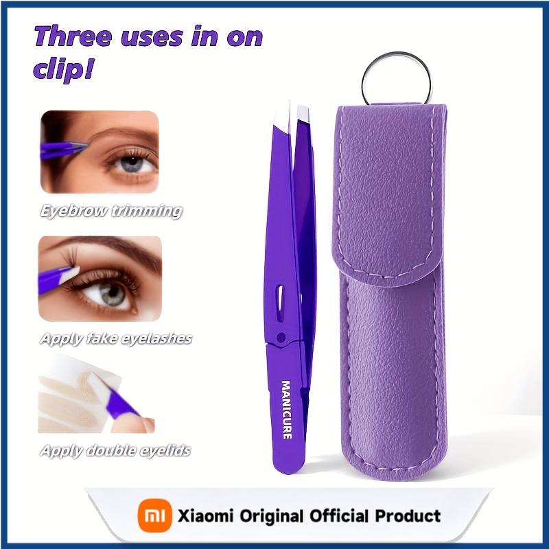 Xiaomi Professional Stainless Steel Tweezers Set for Eyebrow Eyelid & Facial Hair Removal Heavy-Duty Oblique Pointed Tip with Anti-Slip